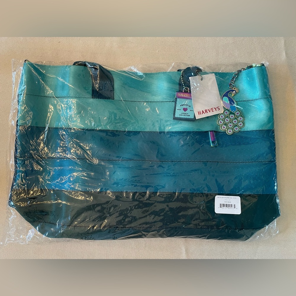 Harveys Legacy Collection Peacock Medium Streamline Tote NWT